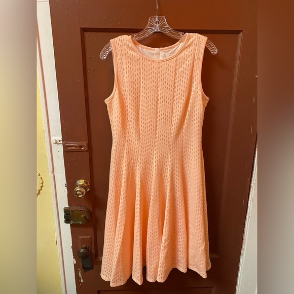 Calvin Klein Dresses & Skirts - CALVIN KLEIN BLUSH PINK SLEEVELESS A-LINE DRESS WITH SOLID INTERIOR LINING